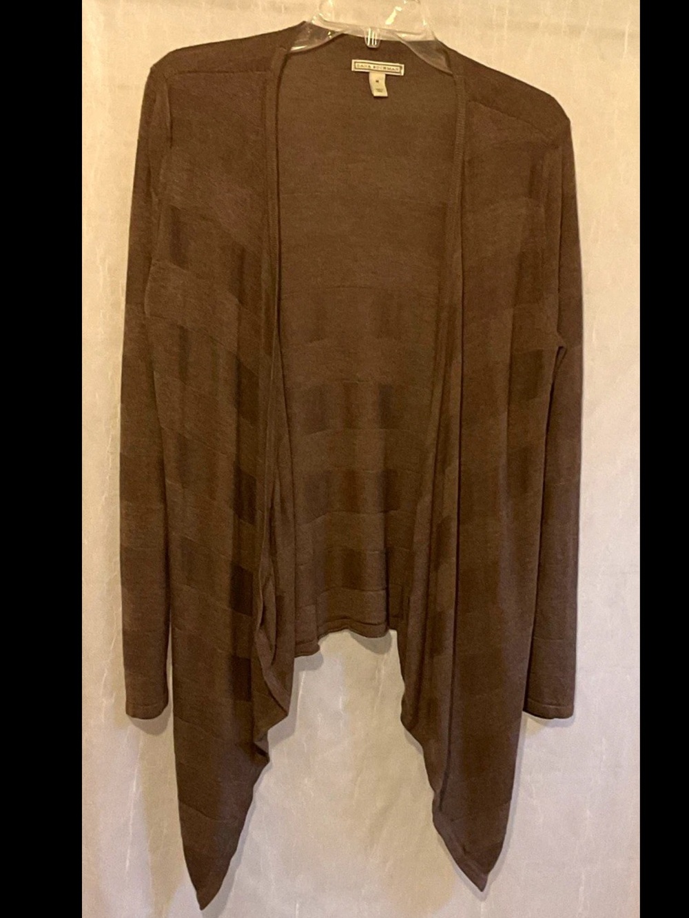 Dana Buchman Brown Open-Front Draped Cardigan M